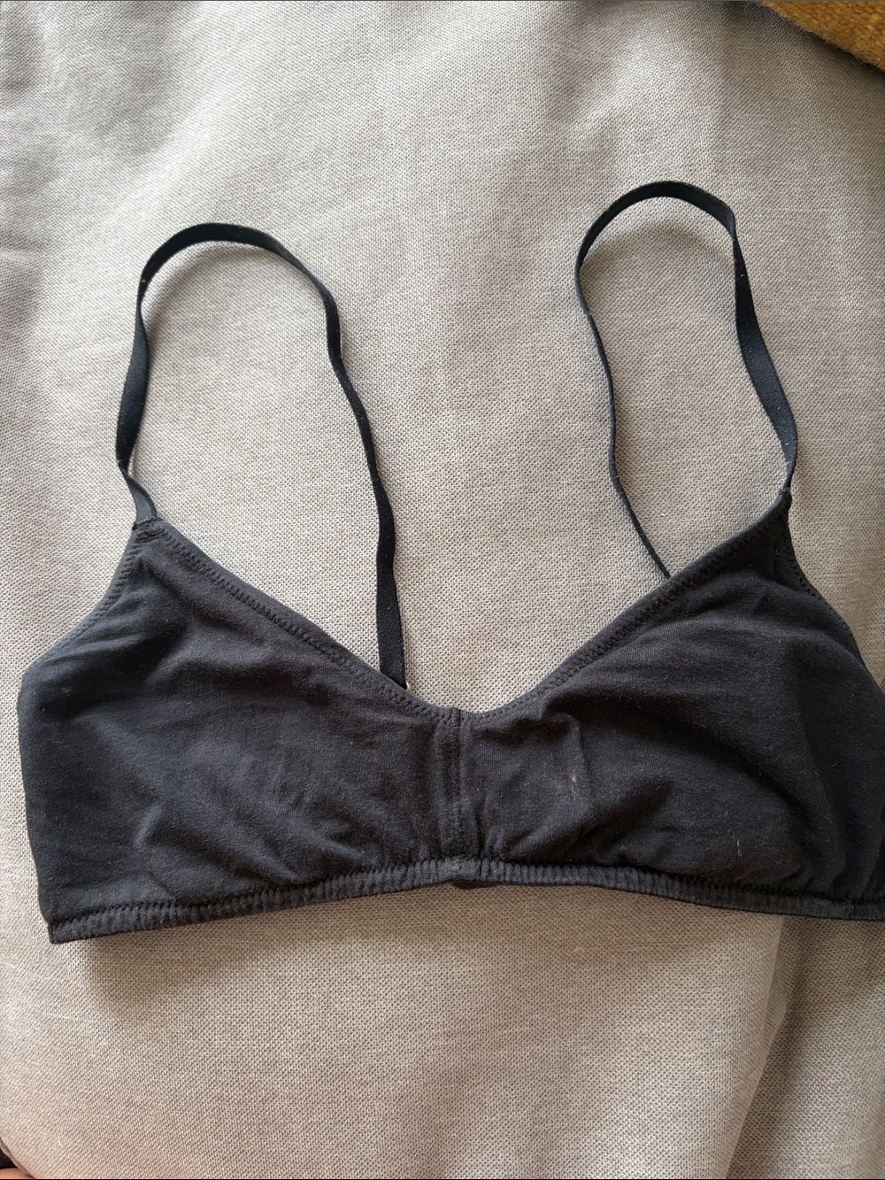 Madewell Black Cotton Bralette with Thin Straps